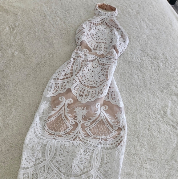 Lulus celebrate life halter white lace dress - Picture 2 of 7
